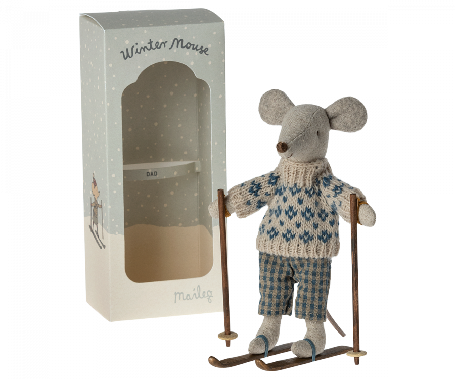 Maileg - Winter Mouse with Ski Set, Dad