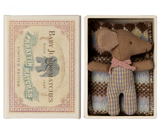 Maileg - Sleepy Wakey Baby Mouse In Matchbox - Rose - PREORDER SS24