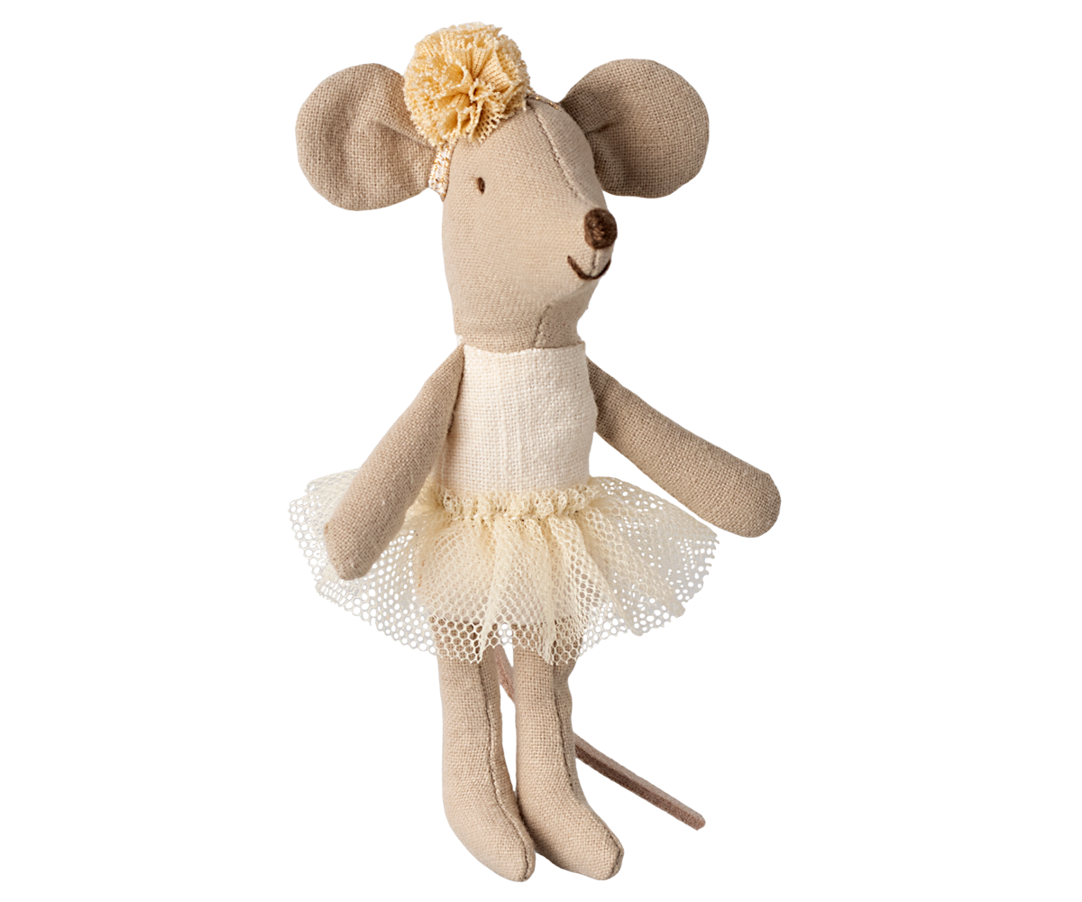 Maileg - Ballerina Mouse, Little Sister - Off White