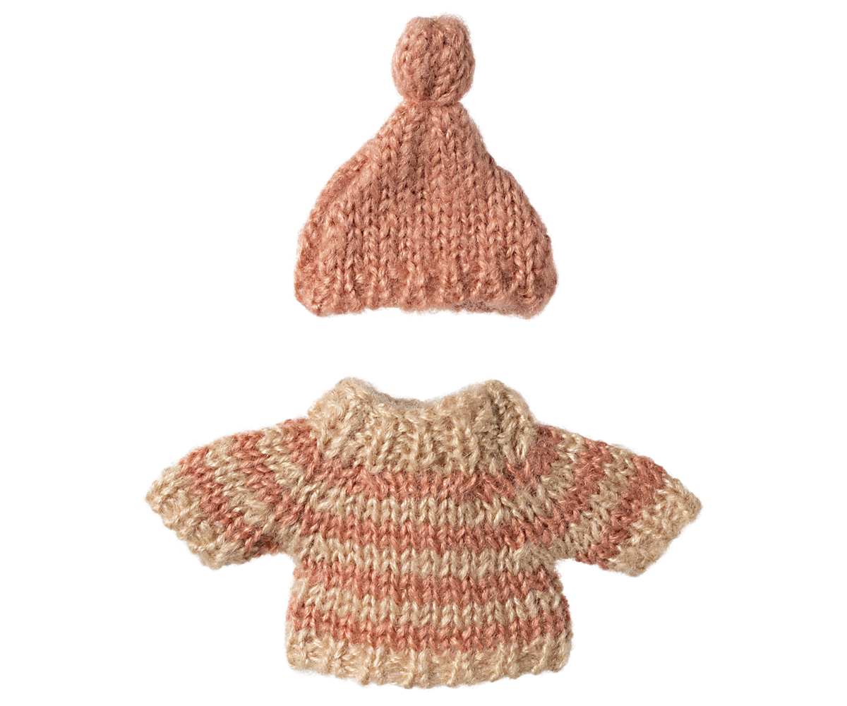 Maileg - Knitted Sweater and Hat, Big Sister Mouse