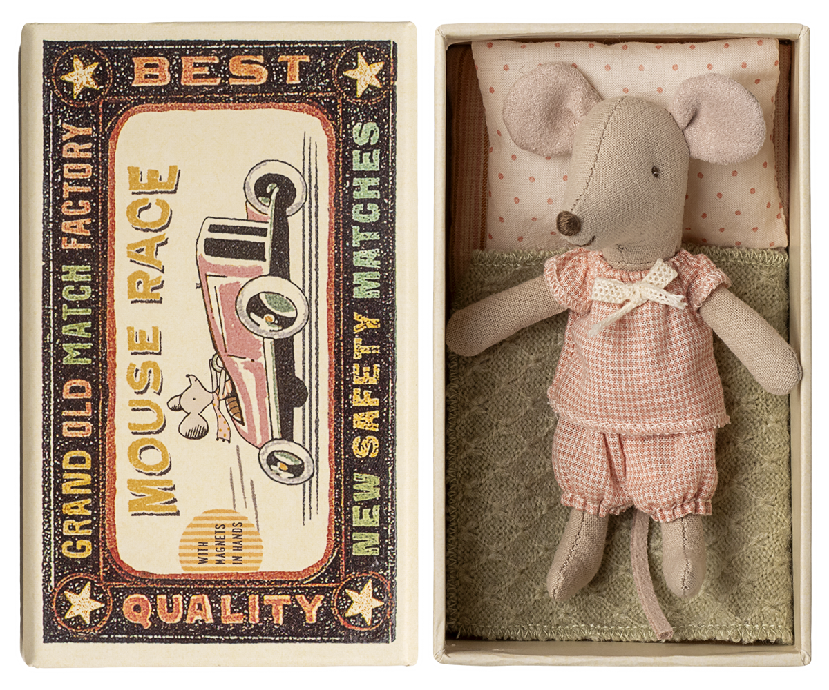 Maileg - Little Sister Mouse In A Matchbox