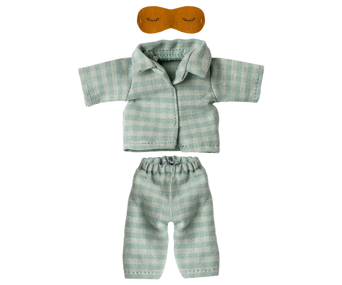 Maileg - Pyjamas, Dad Mouse - Mint/Sand