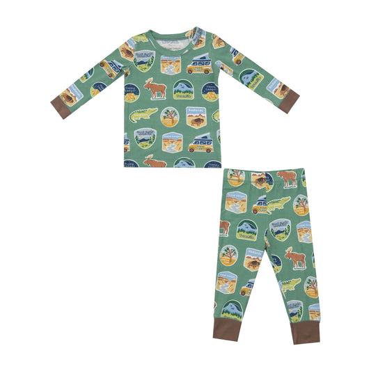 Long Sleeve Loungewear Set - National Park Stickers