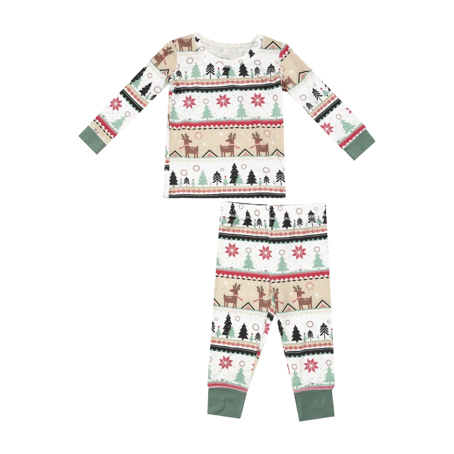 Long Sleeve Loungewear Set - Reindeer Fair Isle