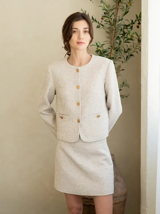 Tweed Mini Skirt - Ivory