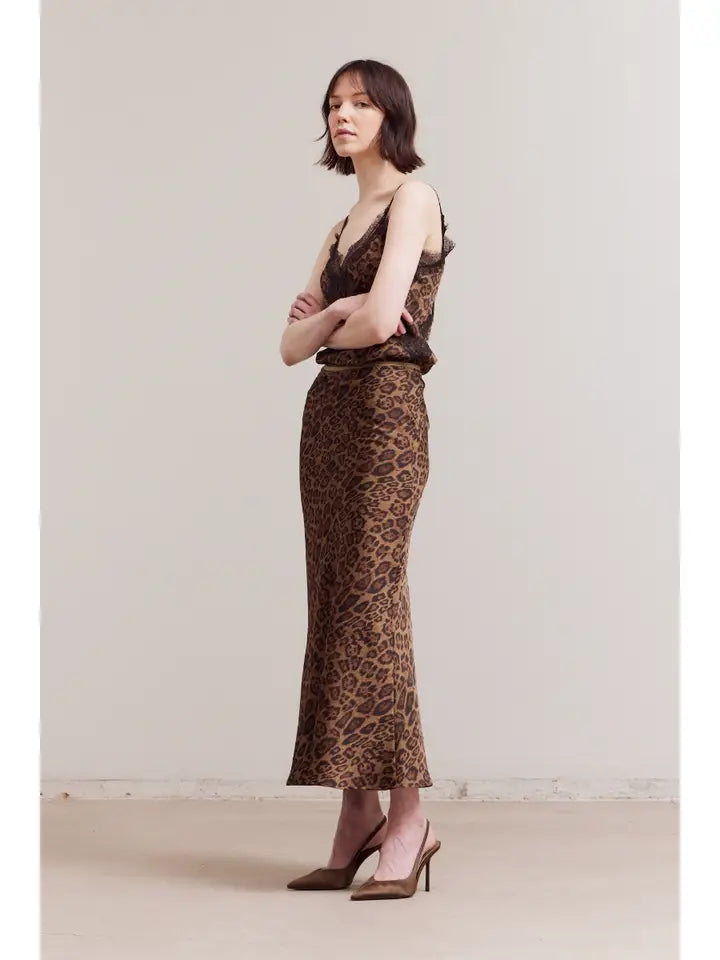 Grade + Gather - Mermaid Fit Maxi Skirt - Leopard