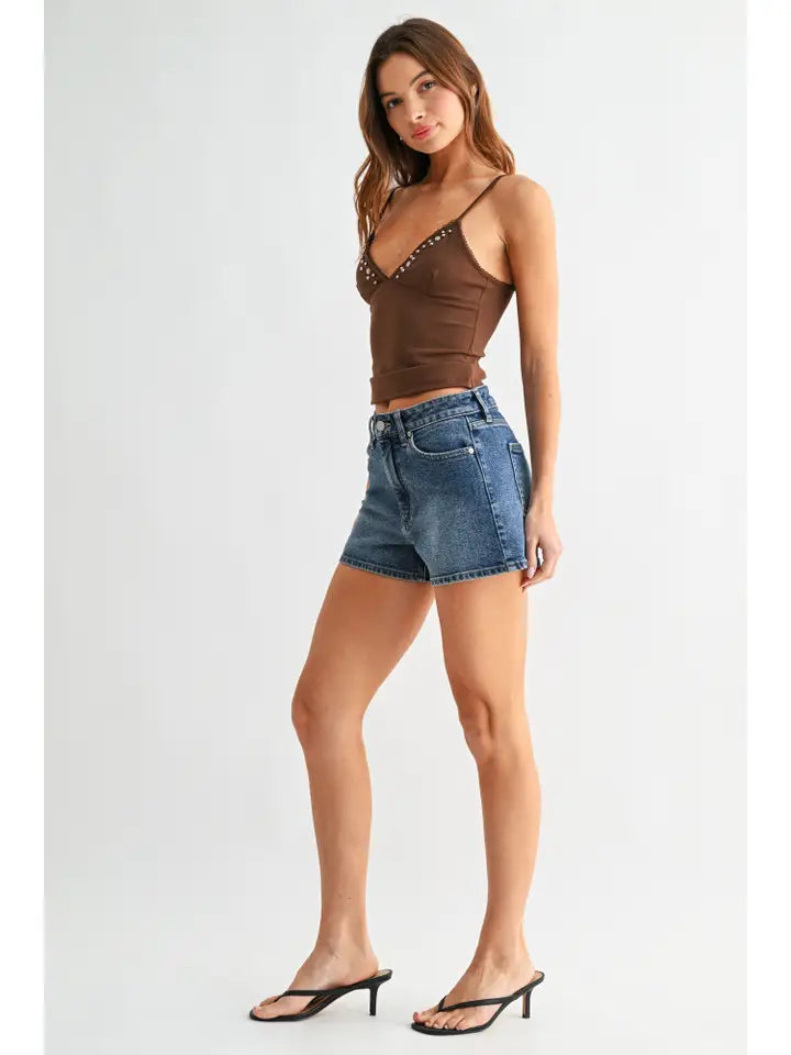 Classic Hem Short - Medium Denim