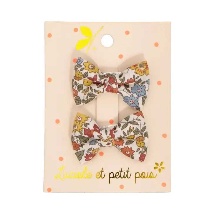 Luciole et Petit Pois - Mini Butterfly Hair Clips - Liberty Ava Autumn