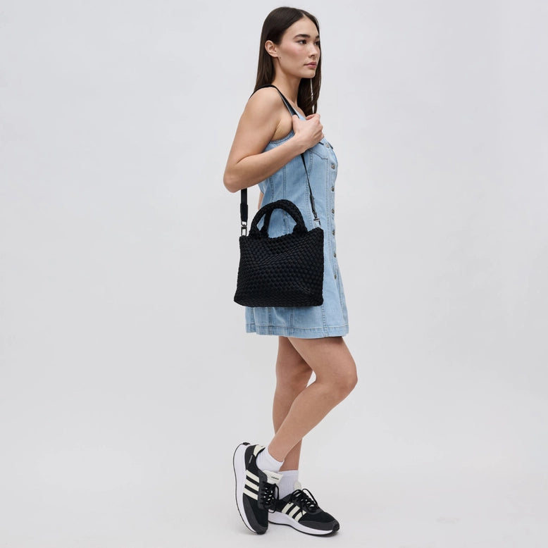 Sky's The Limit - Small Woven Neoprene Crossbody - Black