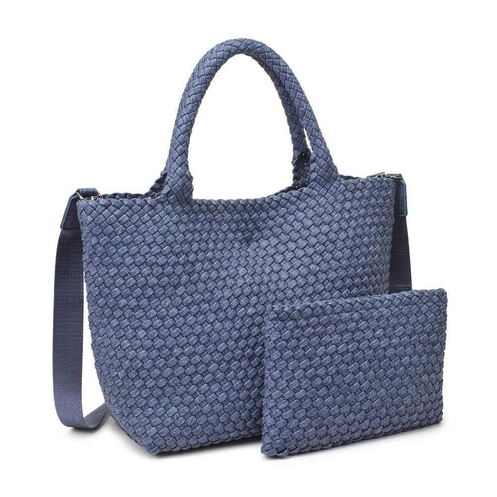 Sky's The Limit - Medium Woven Neoprene Tote - Dark Denim