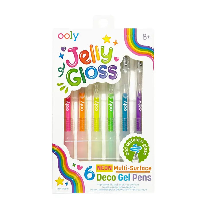 Ooly - Jelly Gloss: Neon Multi-Surface Deco. Gel Pens - Set of 6