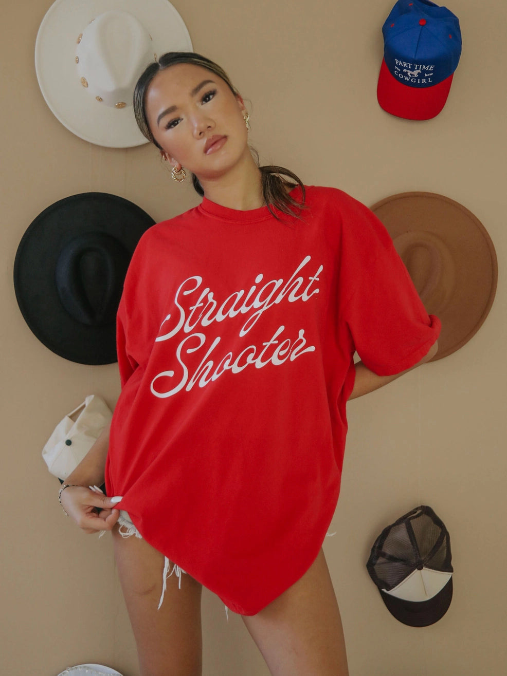 Straight Shooter Graphic Tee - Red