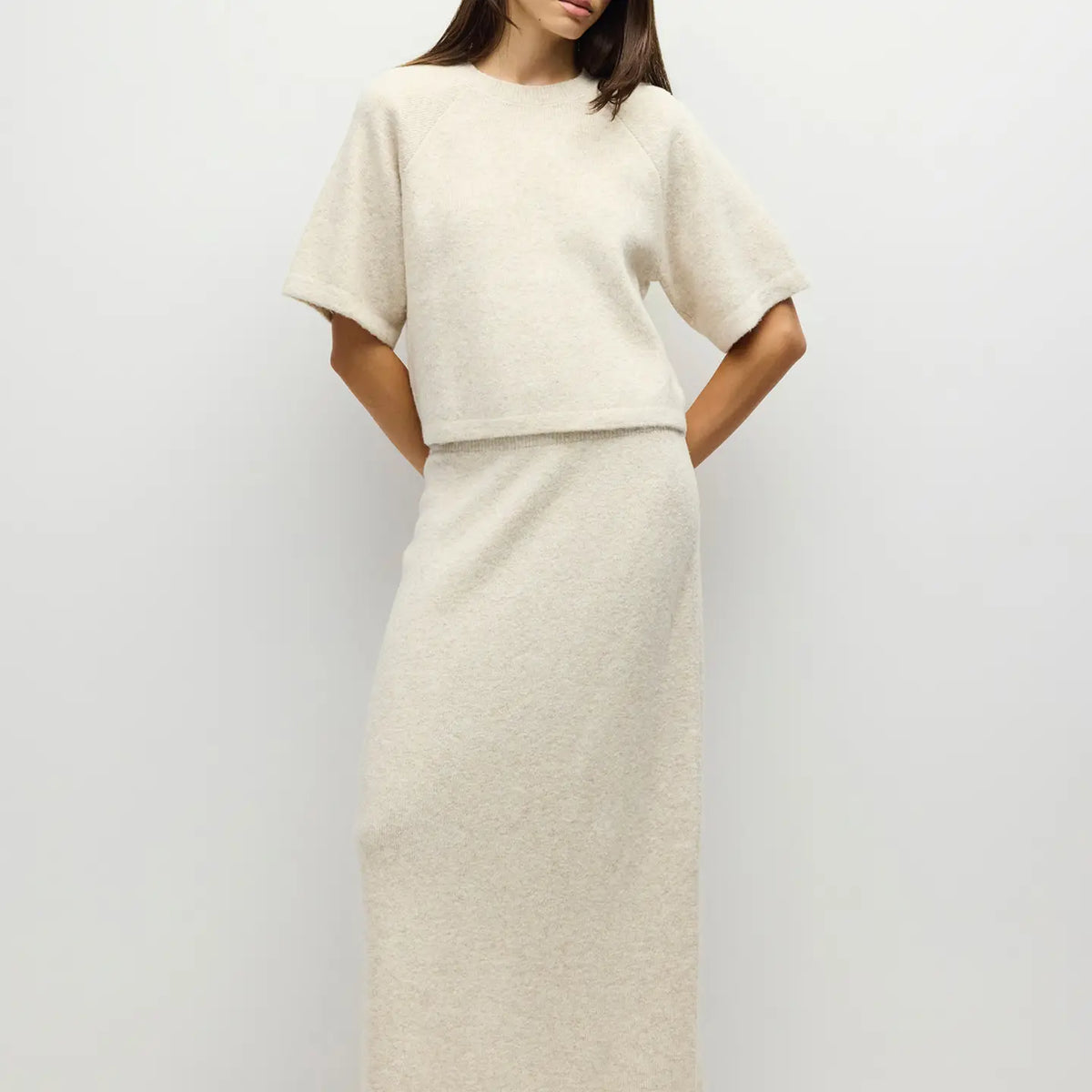 Raglan Sleeve Sweater Top - Cream