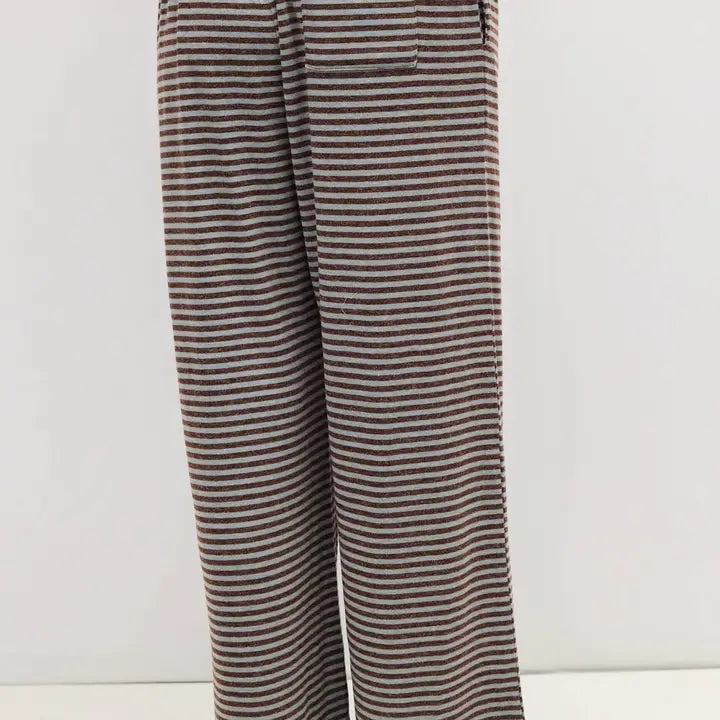 Stripe Knit Pants - Brown + Slate