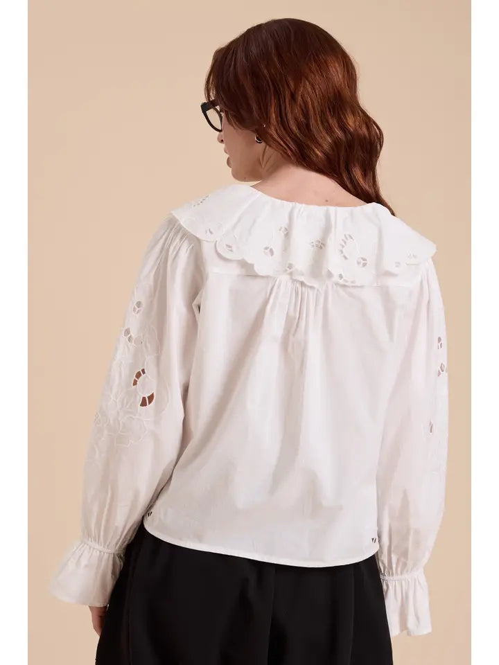 Eyelet Detailed Blouse - White
