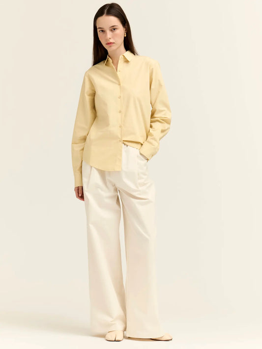 Grade + Gather - Poplin Basic Shirt - Butter Yellow