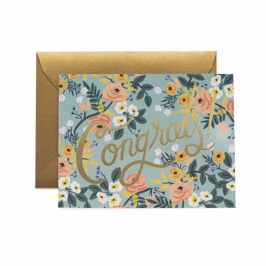 Rifle Paper Co. - Congrats Card - Blue Meadow
