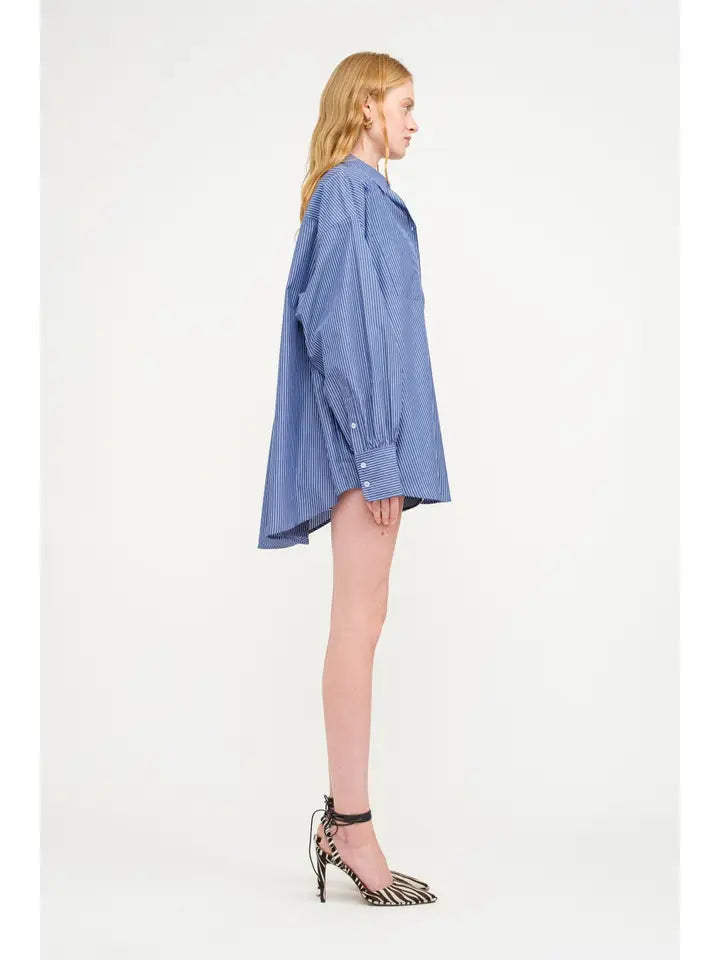 Elise Striped Top - Navy