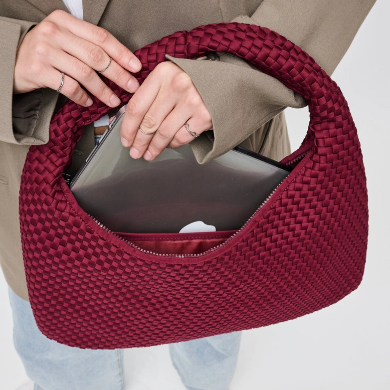 Dare to Dream - Large Woven Neoprene Hobo - Wine