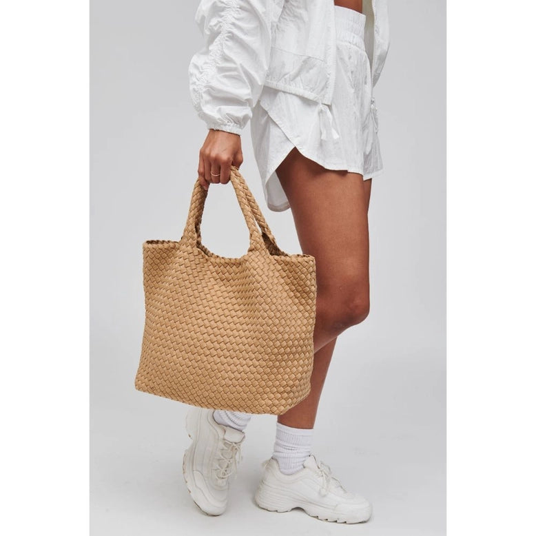 Sky's The Limit - Medium Woven Neoprene Tote - Nude