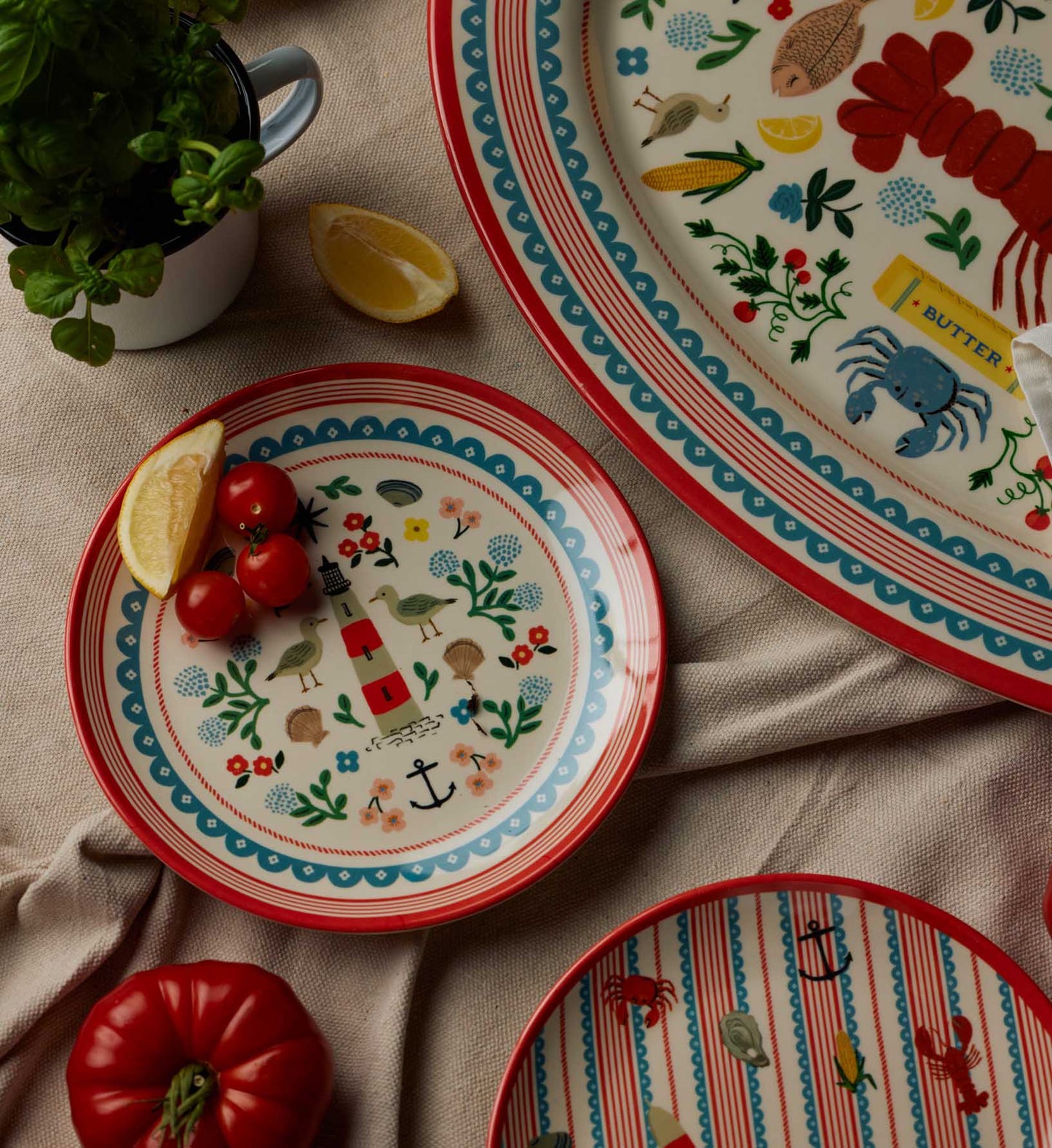 Rifle Paper Co. - Melamine Serving Plate - Seaside