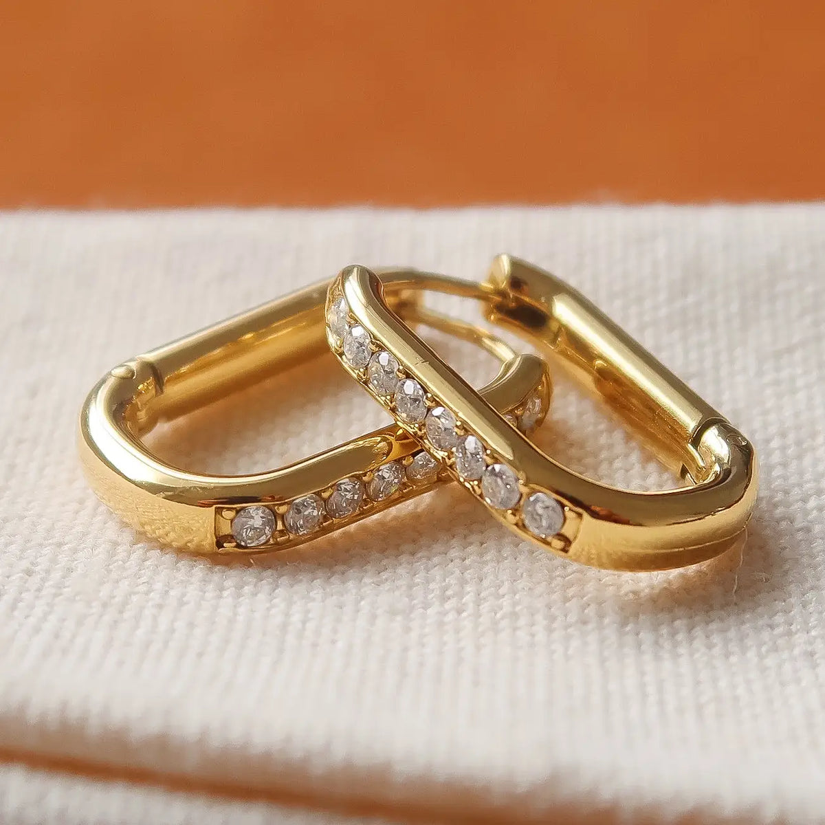 Marze 18K Gold Non-Tarnish Oval Earrings - Yellow Gold