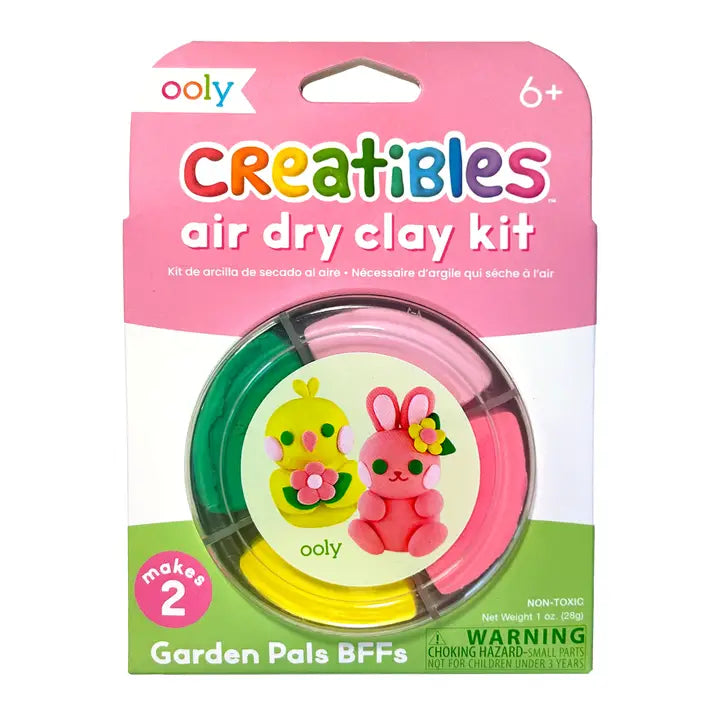 Ooly - Creatibles: Air Dry Clay BFFS Kit - Garden Pals - Set of 4