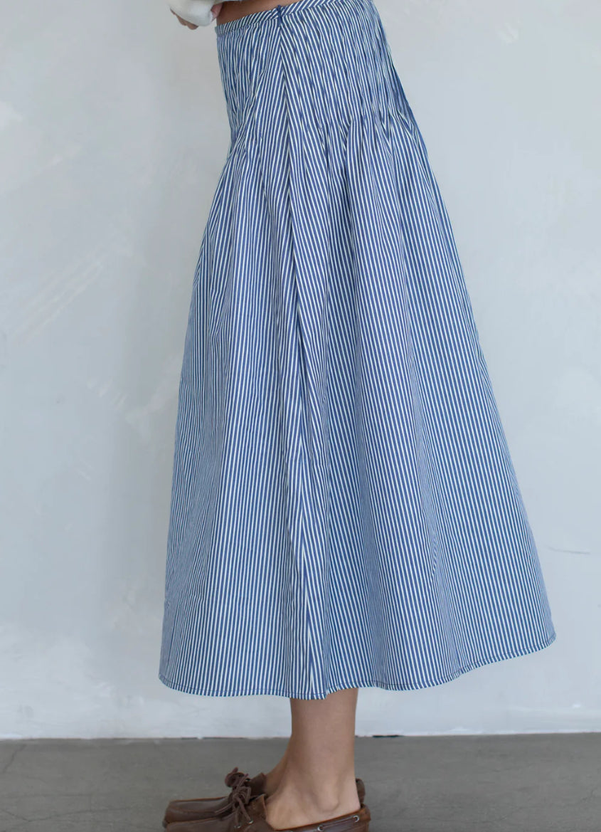 Sloane Skirt - Blue Stripe