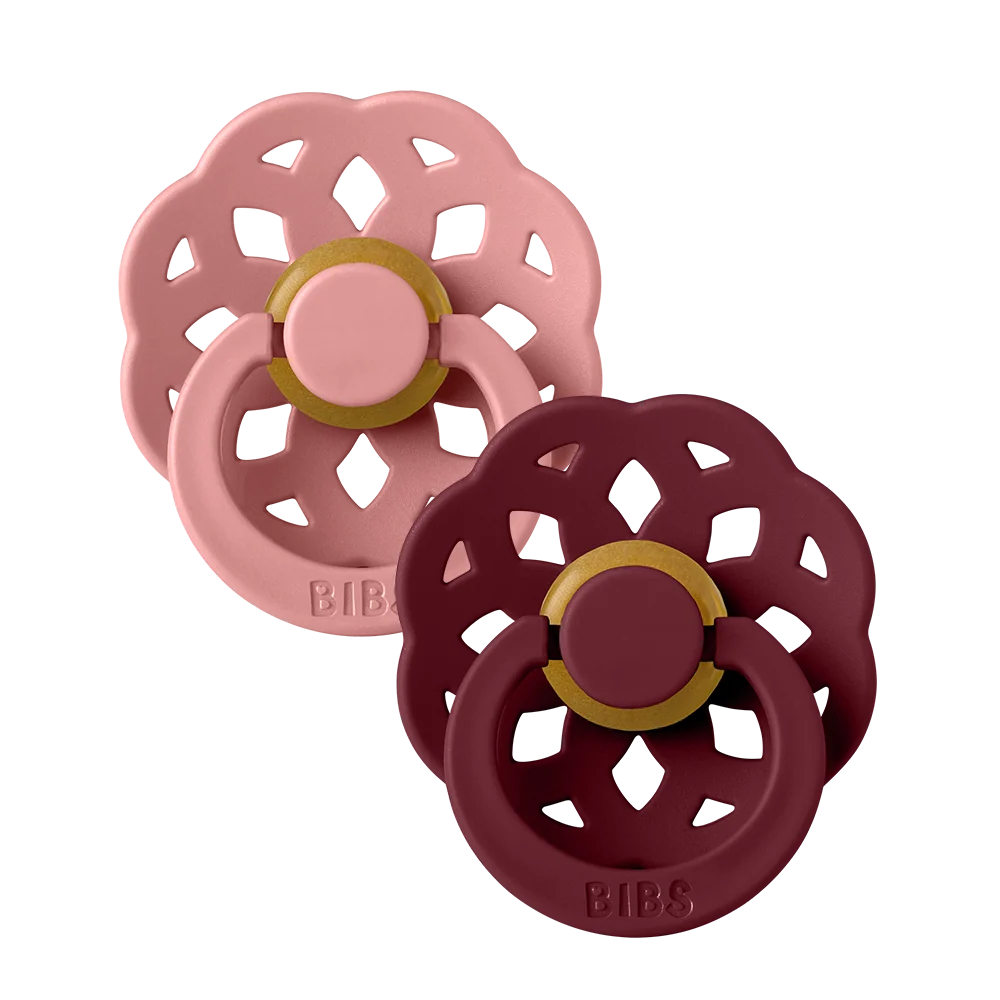 Bibs Pacifier - Boheme 2 Pack - Dusty Pink + Elderberry - Latex Size 1