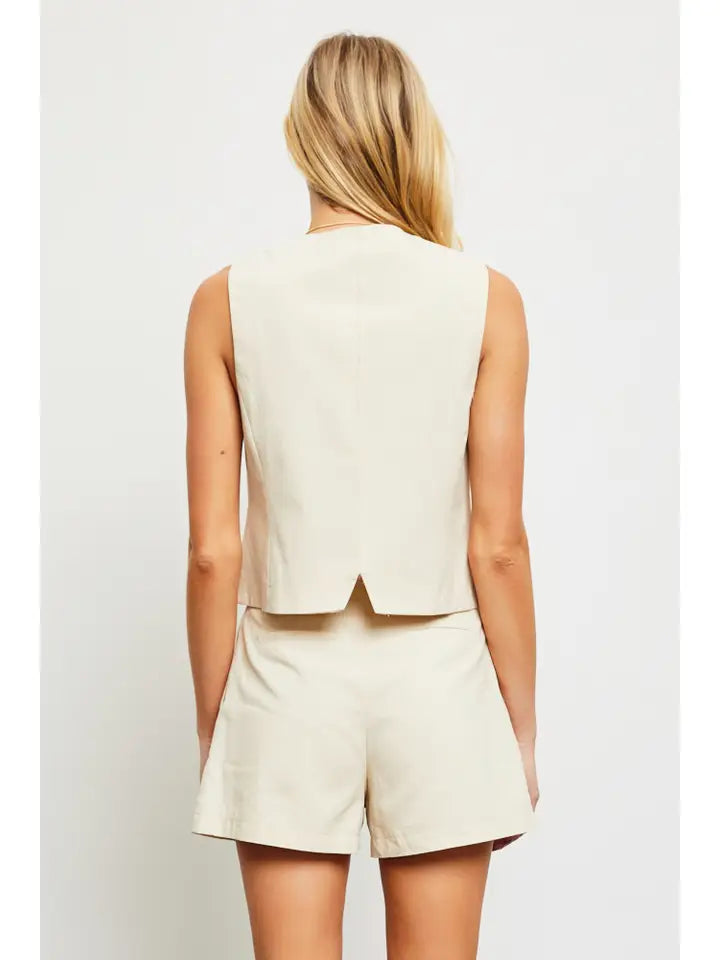 Tailored Vest - Natural