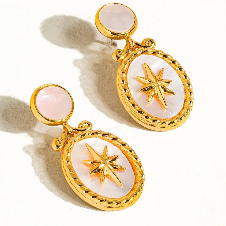 Bialati 18K Gold Vintage Star Shell Earring - Gold