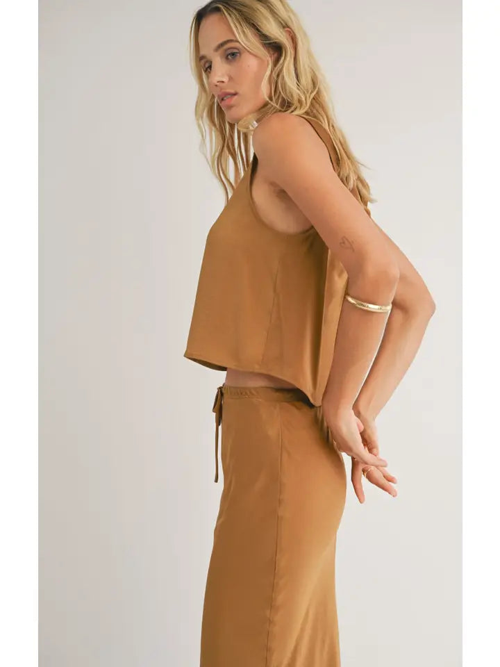 Fast Lane Tank + Skirt Set - Dark Gold