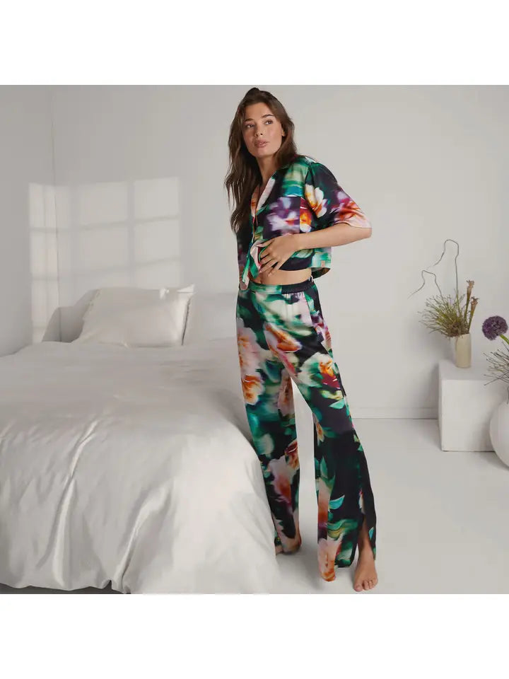 Lunya - Washable Silk High Rise Pant Set - Aurora Garden