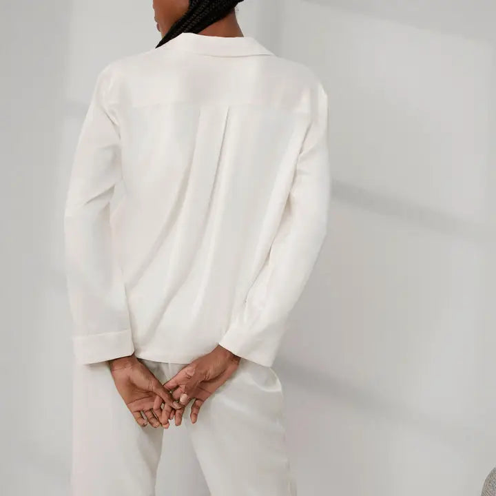 Lunya - Washable Silk Long Sleeve Pant - Tranquil White