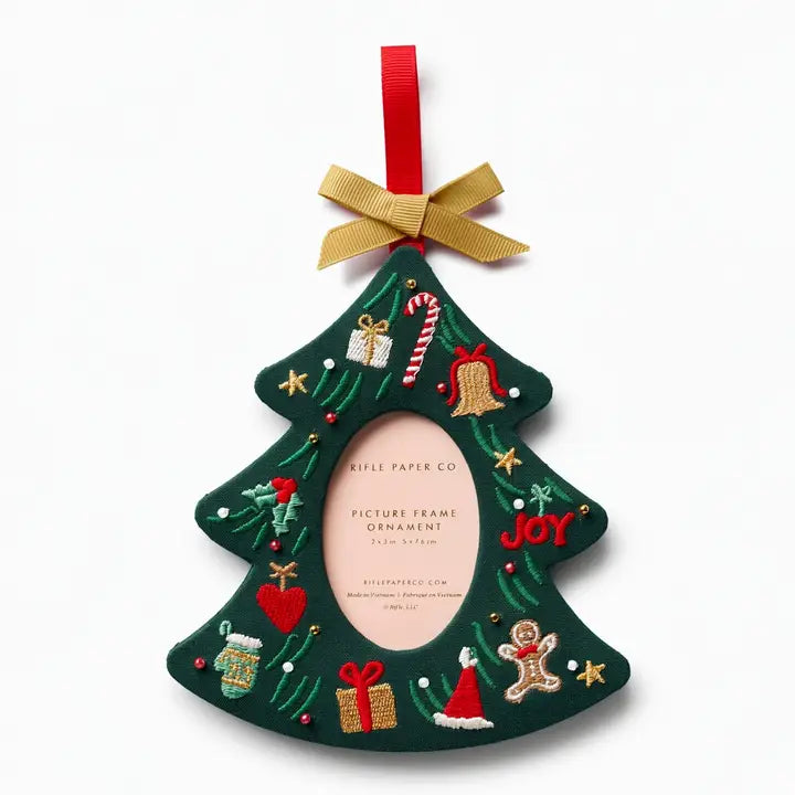 Rifle Paper Co. - Embroidered Frame Ornament - Christmas Tree