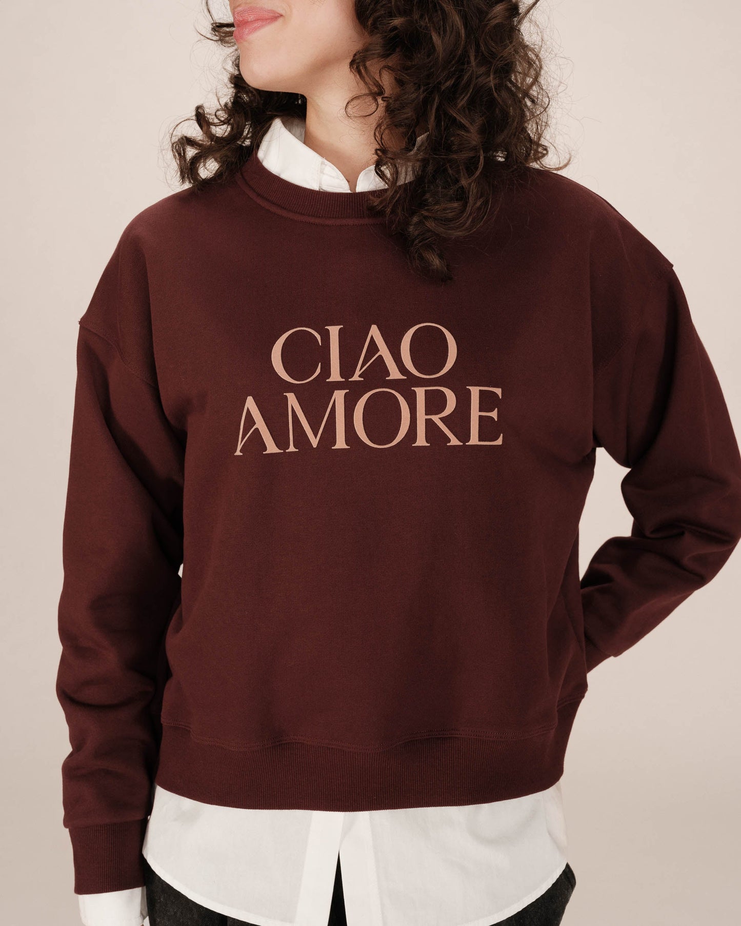 Ciao Amore Crewneck - Maroon