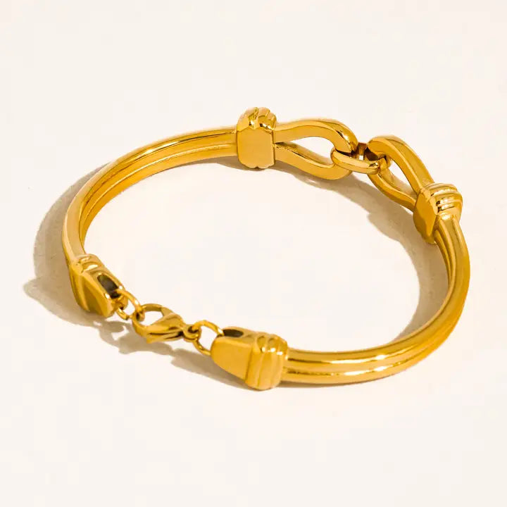 Deloise 18K Gold Non-Tarnish Knot Link Bracelet - Yellow Gold