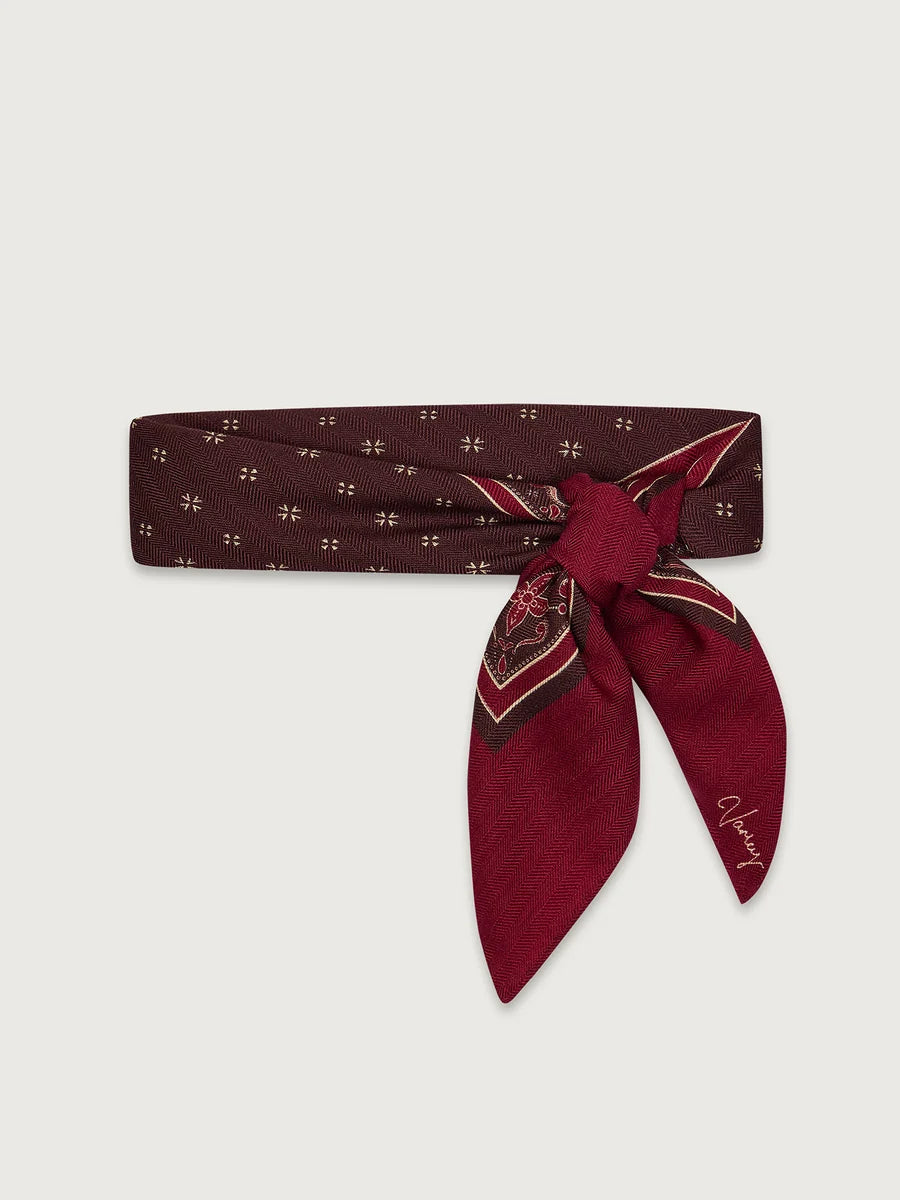 Varley - Wool Blend Border Scarf - Rumba Rose