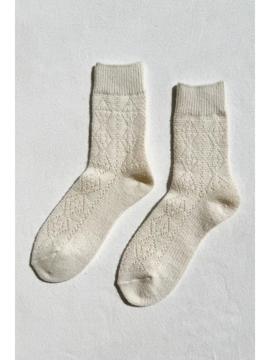 Le Bon Shoppe - Cashmere Pointelle Socks - Cream