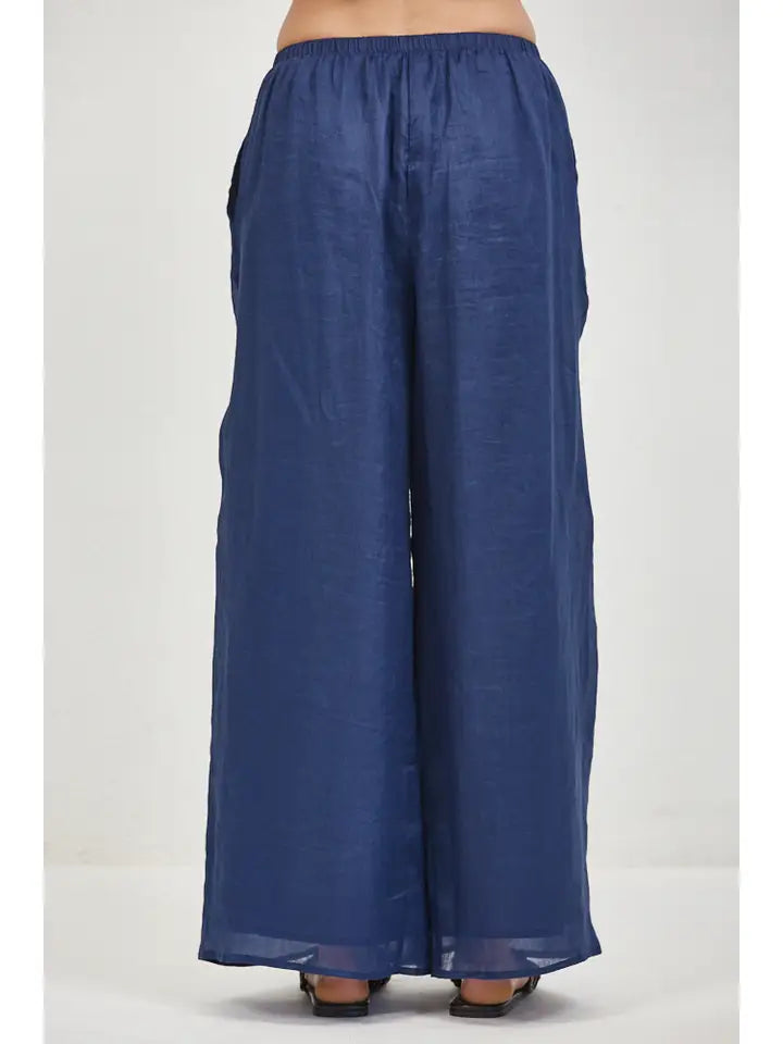 Linen Trousers - Navy