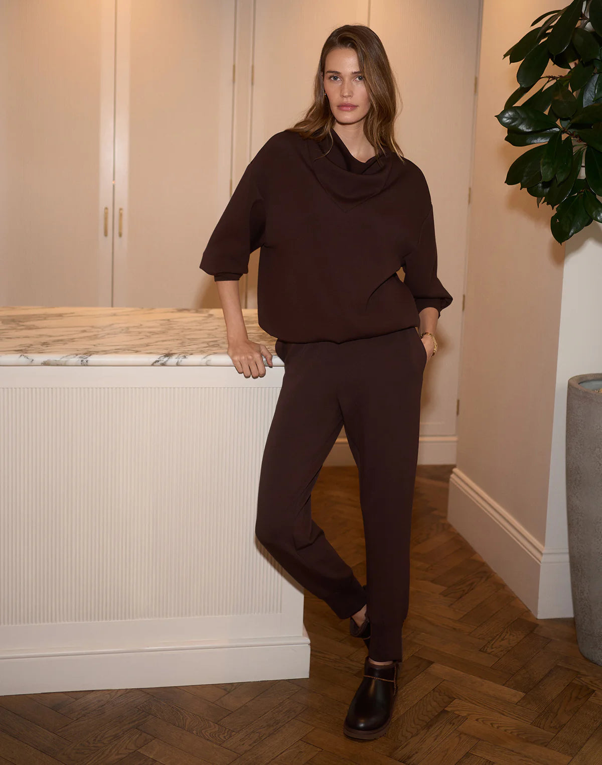 Varley - Slim Cuff Pant - Coffee Bean - 27.5"