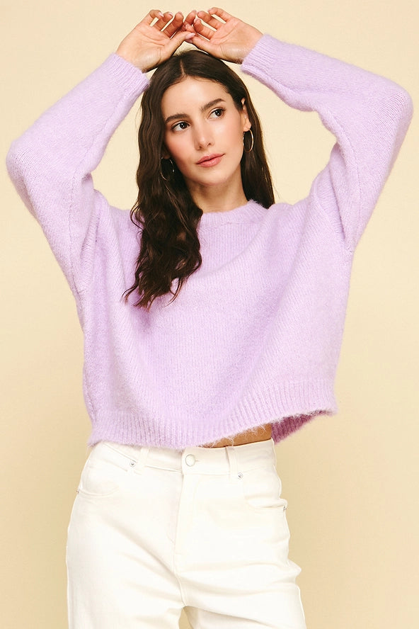 Long Sleeve Sweater Pullover - Lavender