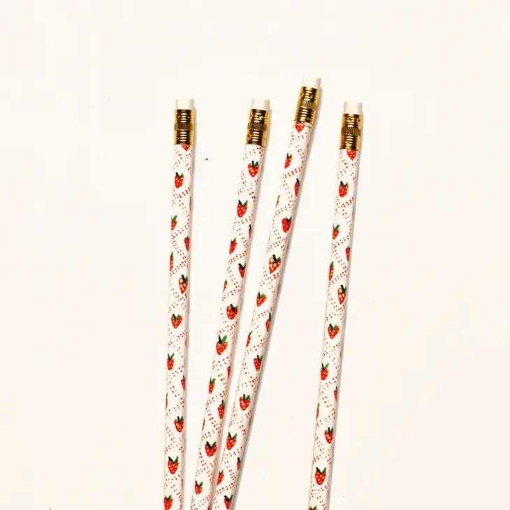 Strawberry Pencils - Set of 4