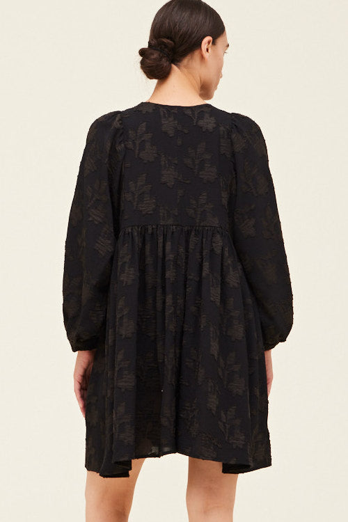 Grade + Gather - Jacquard Mini Dress - Black