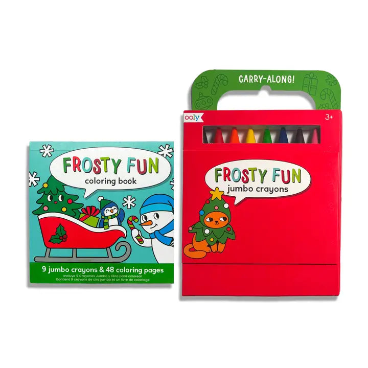 OOLY - Carry Along Crayon + Coloring Book Kit - Frosty Fun