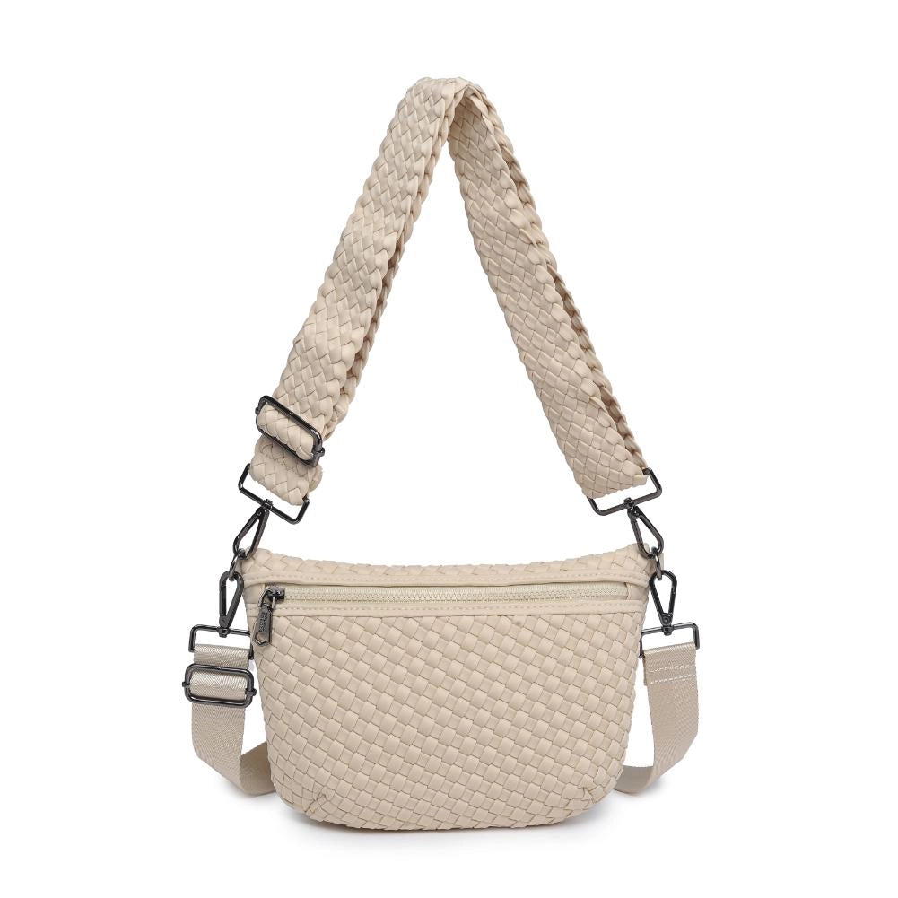 Ethereal - Woven Neoprene Crossbody Bag - Cream