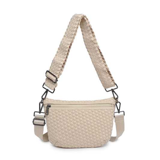 Ethereal - Woven Neoprene Crossbody Bag - Cream