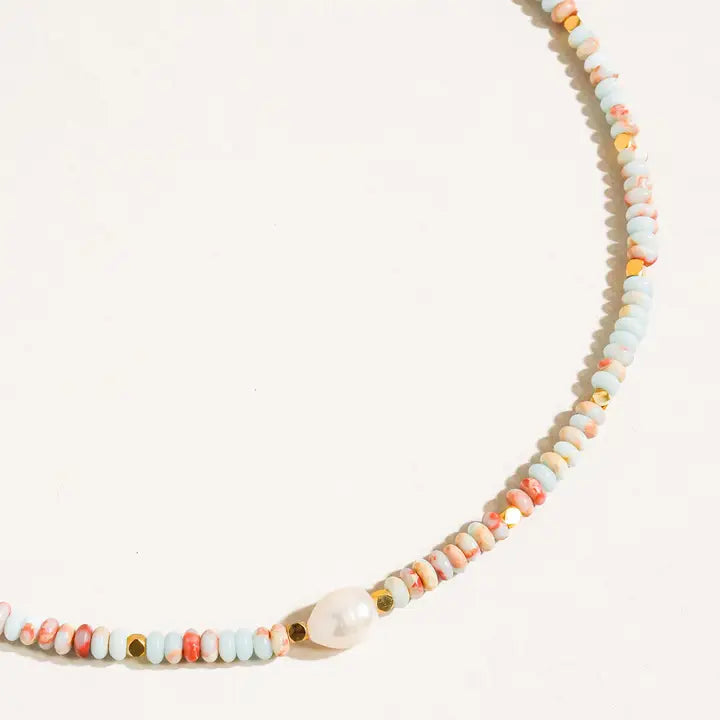 Swank Non-Tarnish Boho Beaded Pearl Necklace