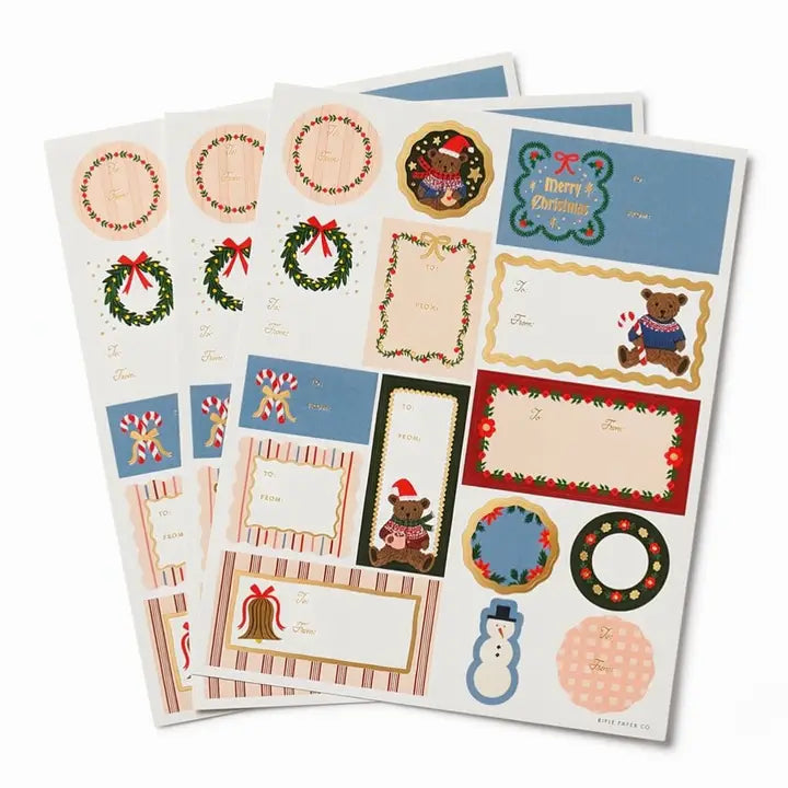 Rifle Paper Co. - Stickers & Labels Set of 3 - Beary Christmas