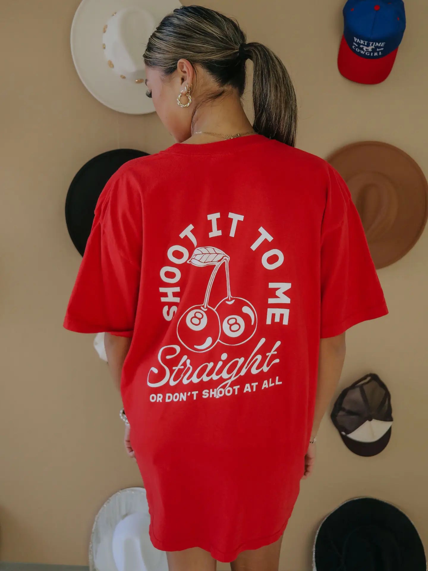 Straight Shooter Graphic Tee - Red